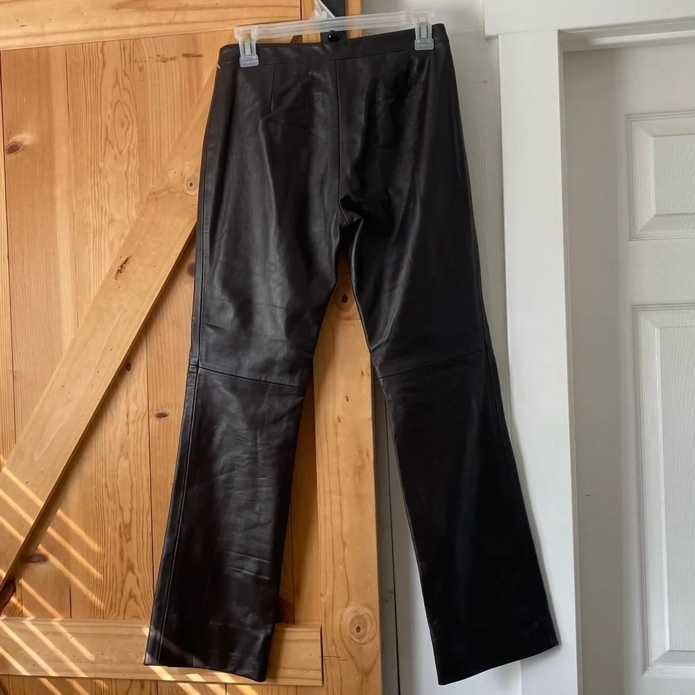 BCBGMaxAzria 100% Leather Brown Pants - Picture 4 of 8